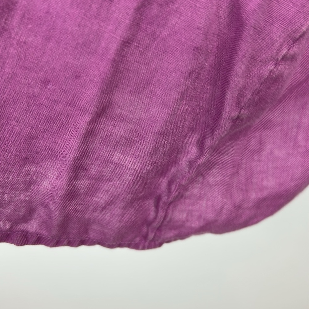 100% linen Pleated / pintuck J. Jill magenta Women's Blouse 4X - Picture 11 of 13